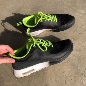 nike air max thea woven neon green and black